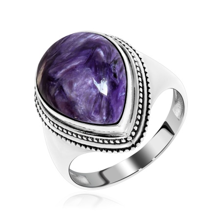 Купить оптом кольцо из серебра с чароитом 1310460977 от Krasnoe