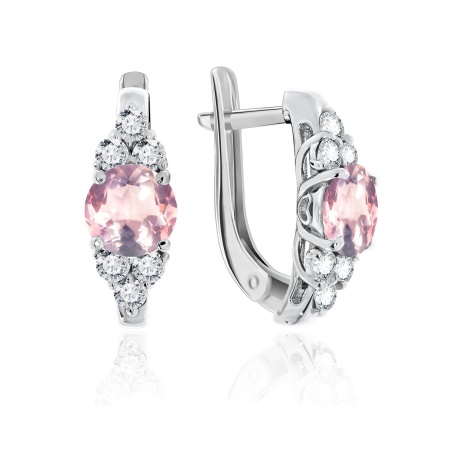 Купить оптом серьги из серебра с кварцем и фианитами 2340100997-30 от Krasnoe