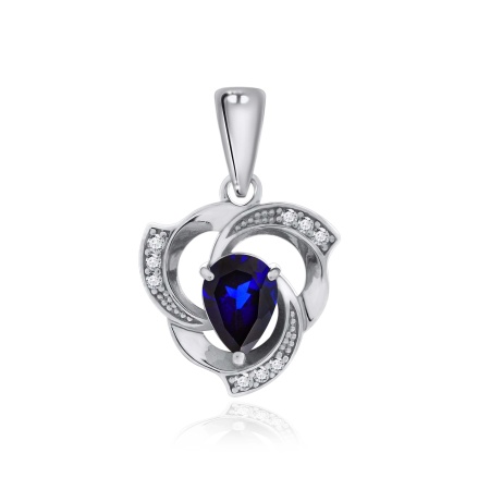 Купить оптом подвеска из серебра с ситаллом и фианитами 3340884751л-80 от Krasnoe