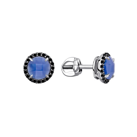 Купить оптом пусеты из серебра с агатами и ситаллами 2348871972л-1-105 от Krasnoe