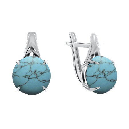 Купить оптом серьги из серебра с бирюзой 2340310124 от Krasnoe
