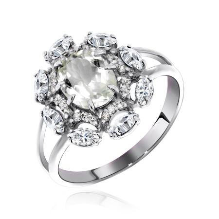 Купить оптом кольцо из серебра с хрусталём и фианитами 1340520870л от Krasnoe