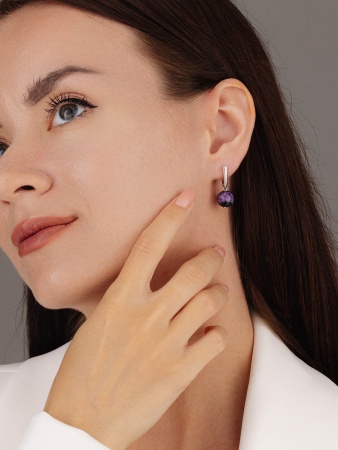 Купить оптом серьги из серебра с чароитами 2340460307-3 от Krasnoe