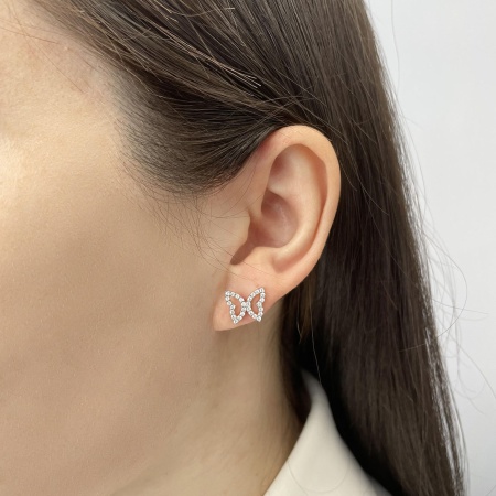 Купить оптом пусеты из серебра с фианитами 2329204820л от Krasnoe