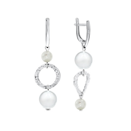 Купить оптом серьги из серебра с жемчугами и хрусталём 2340871230-80 от Krasnoe