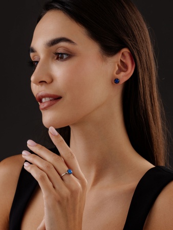 Купить оптом пусеты из серебра с агатами и ситаллами 2348871972л-1-105 от Krasnoe