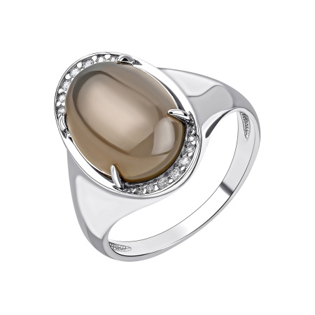 Купить оптом кольцо из серебра с агатом и фианитами 1340391968л-21 от Krasnoe