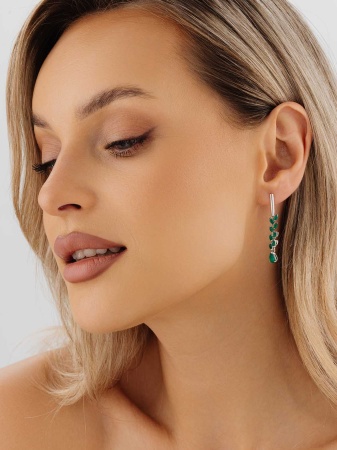 Купить оптом серьги из серебра с агатами 2340391808-60 от Krasnoe