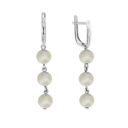 Купить оптом серьги из серебра с жемчугами 2340050632 от Krasnoe