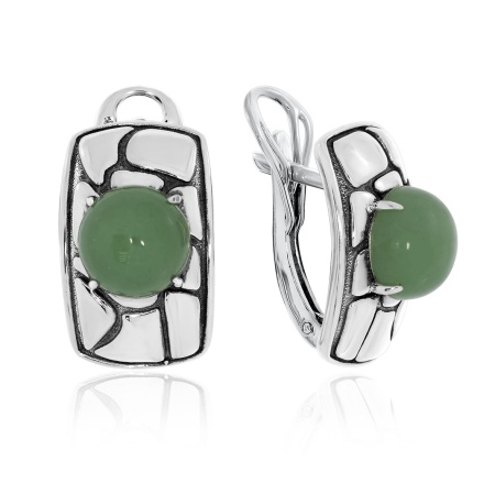 Купить оптом серьги из серебра с авантюринами 2310361753-1-60 от Krasnoe