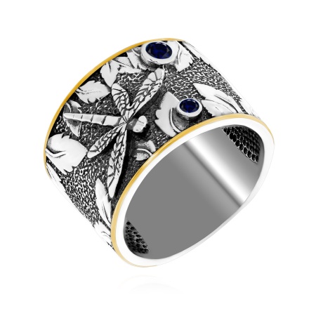 Купить оптом кольцо из серебра с натуральными корундами 1317161766-37 от Krasnoe