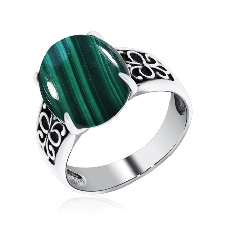 Купить оптом кольцо из серебра с малахитом 1310380993 от Krasnoe