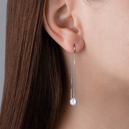 Купить оптом серьги из серебра с фианитами 2340200760-1 от Krasnoe