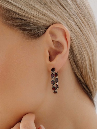 Купить оптом серьги из серебра с гранатами 2340151183 от Krasnoe