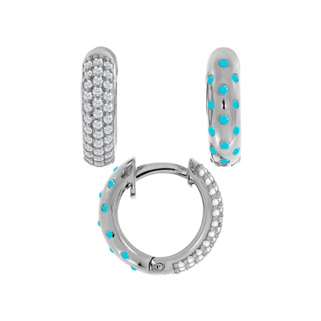 Купить оптом серьги из серебра с ситаллами и фианитами 2340871276л-70 от Krasnoe