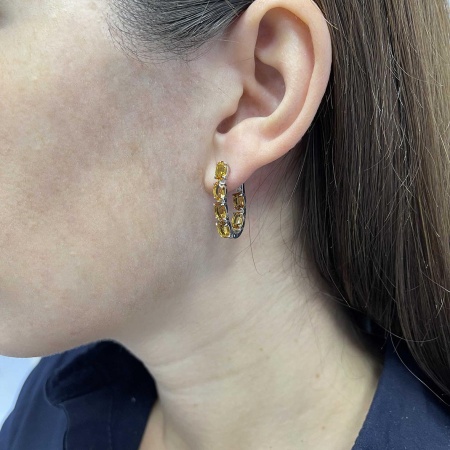 Купить оптом серьги из серебра с цитринами 2340111182 от Krasnoe