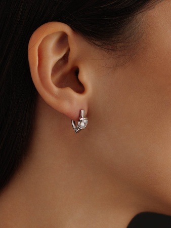 Купить оптом серьги из серебра с фианитами 2340200264 от Krasnoe