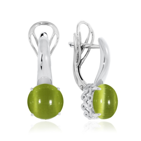 Купить оптом серьги из серебра с кошачий глазами 2340261263-57 от Krasnoe