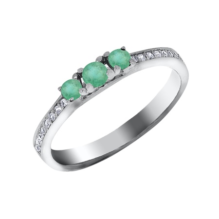 Купить оптом кольцо из серебра с бериллами и фианитами 1340010178 от Krasnoe