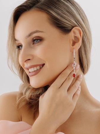 Купить оптом серьги из серебра с агатами 2340391513-40 от Krasnoe