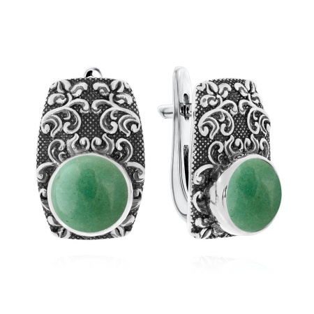 Купить оптом серьги из серебра с авантюринами 2310361366-1-60 от Krasnoe