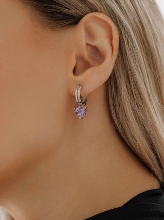 Купить оптом серьги из серебра с аметистами 2340065540 от Krasnoe