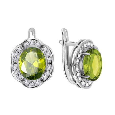 Купить оптом серьги из серебра с кварцем и фианитами 2340180141-65 от Krasnoe