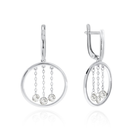 Купить оптом серьги из серебра с фианитами 2340201915 от Krasnoe