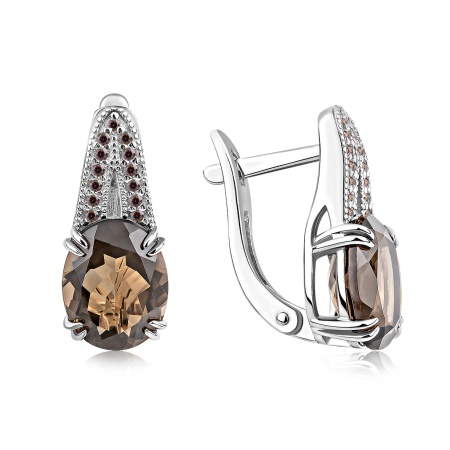 Купить оптом серьги из серебра с топазами и фианитами 2340101949л-41 от Krasnoe