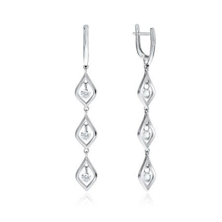 Купить оптом серьги из серебра с фианитами 2340200772 от Krasnoe