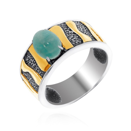 Купить оптом кольцо из серебра с амазонитом 1317371758 от Krasnoe