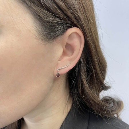 Купить оптом серьги из серебра с гранатами и фианитами 2340154903л от Krasnoe