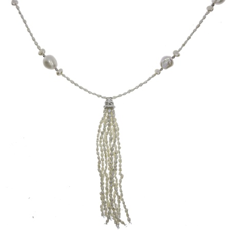 Купить оптом колье из серебра с жемчугом 8340056018 от Krasnoe