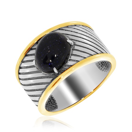 Купить оптом кольцо из серебра с синтетическим авантюрином 1317361757-80 от Krasnoe