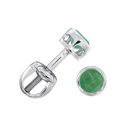 Купить оптом пусеты из серебра с бериллами П340192540 от Krasnoe