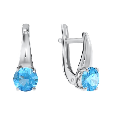 Купить оптом серьги из серебра с топазами 2340880254-74 от Krasnoe