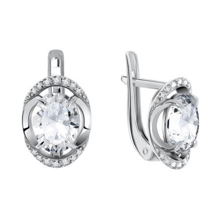 Купить оптом серьги из серебра с фианитами 2340200138 от Krasnoe