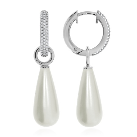 Купить оптом серьги из серебра с жемчугами и фианитами 2340241347л от Krasnoe