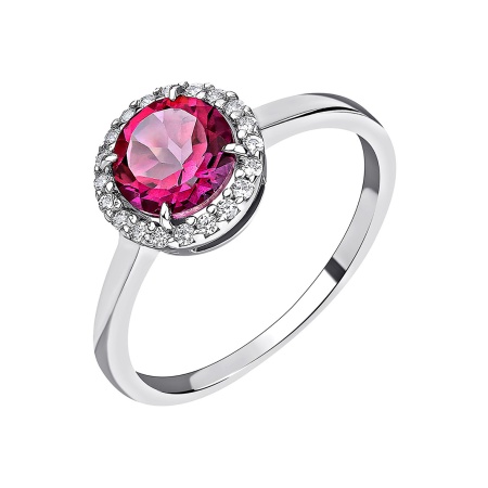 Купить оптом кольцо из серебра с топазом и фианитами 1340071972л-30 от Krasnoe