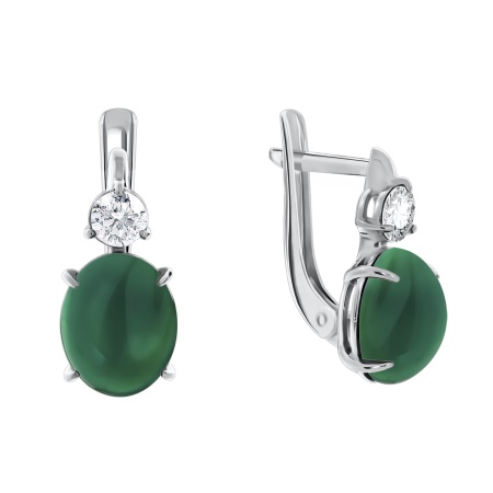 Купить оптом серьги из серебра с агатами и фианитами 2340390367-60 от Krasnoe