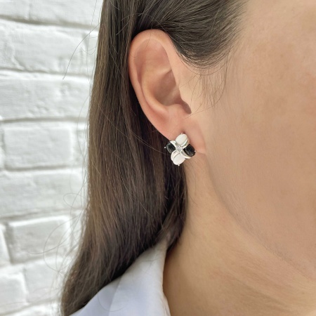 Купить оптом серьги из серебра с фианитами и агатами 2340392908-11 от Krasnoe