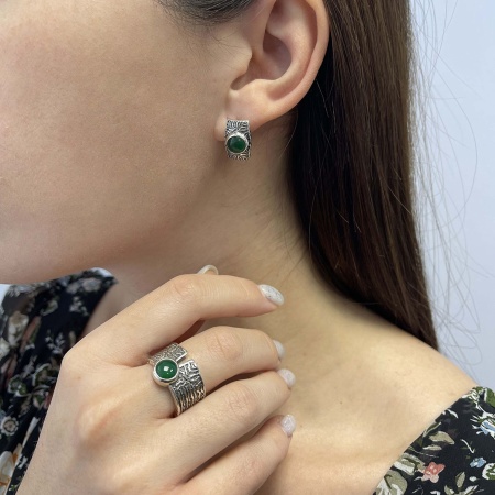 Купить оптом серьги из серебра с агатами 2310392391-60 от Krasnoe