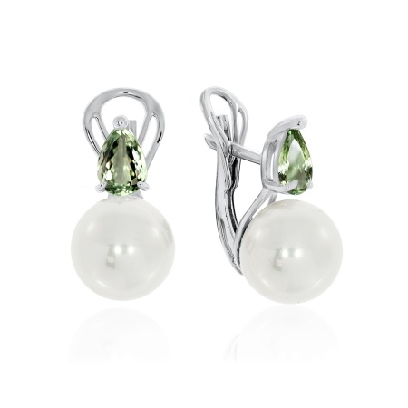 Купить оптом серьги из серебра с жемчугами и фианитами 2340241396-1-68 от Krasnoe