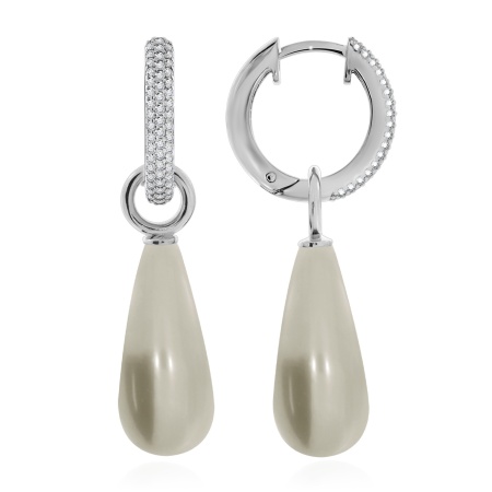 Купить оптом серьги из серебра с жемчугами и фианитами 2340241347л-21 от Krasnoe