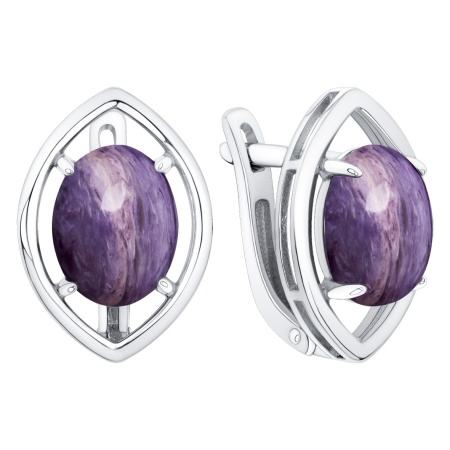 Купить оптом серьги из серебра с чароитами 2340465766 от Krasnoe