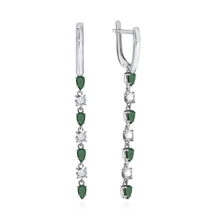 Купить оптом серьги из серебра с агатами и фианитами 2340392513-60 от Krasnoe