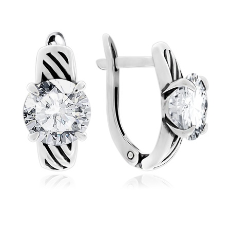 Купить оптом серьги из серебра с фианитами 2310201647 от Krasnoe