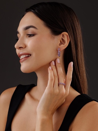 Купить оптом серьги из серебра с аметистами 2340061182 от Krasnoe