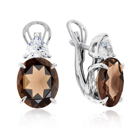 Купить оптом серьги из серебра с топазами и фианитами 2340100998 от Krasnoe