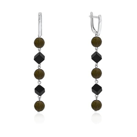 Купить оптом серьги из серебра с агатами и топазами 2340870673-15 от Krasnoe